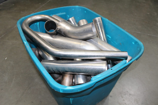 The parts awaiting fabricator Greg Holman's deft touch. 