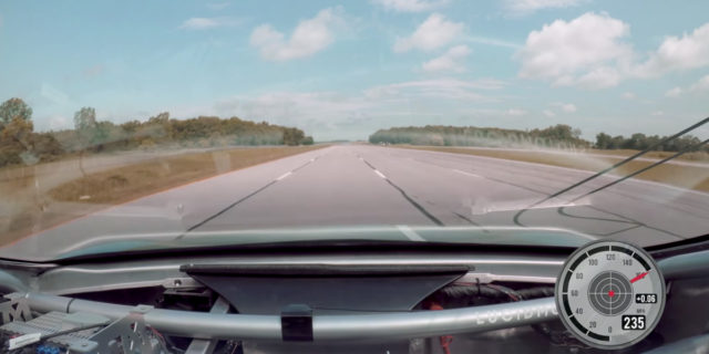 Lucid Air hitting 235mph during top speed testing at the Ohio Transportation Research Center