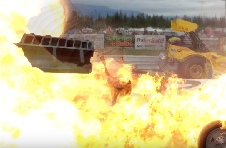 Video: Cameraman Nearly Leveled By Flying Supercharger Debris!