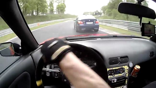 Video: 200SX Annoys V10 M5 At The Nurburgring