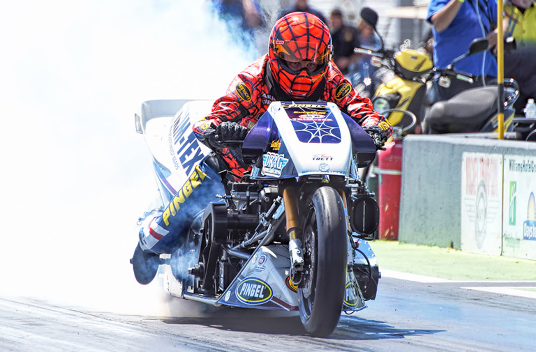 Video: The Quickest Side-By-Side Top Fuel Motorcycle Pass In History