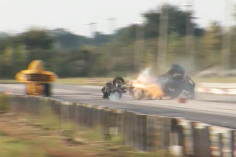 Video: John Umlauf's Frightening, Fiery Fuel Altered Crash At MoKan