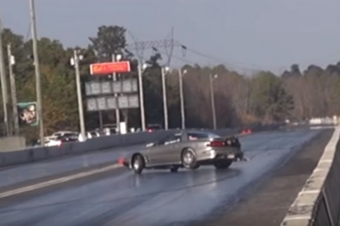 Video: Nitrous Huffing Trans Am Hits Wall At Atco Dragway