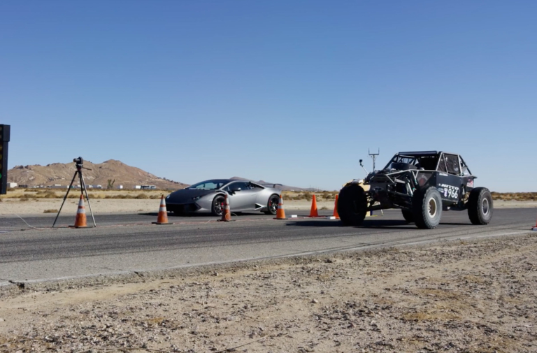 Video: Supercharged Lamborghini vs Ultra4 Truck Drag Race