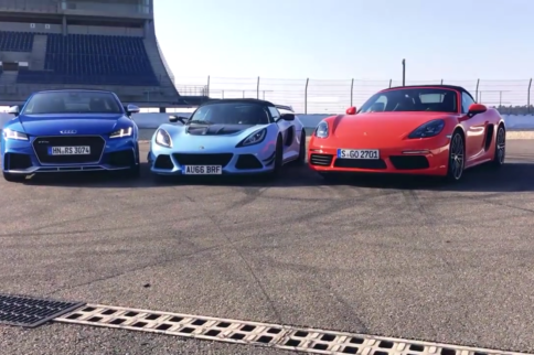 Video: Exige Sport 380 Battles Boxster S and TT RS at Hockenheim