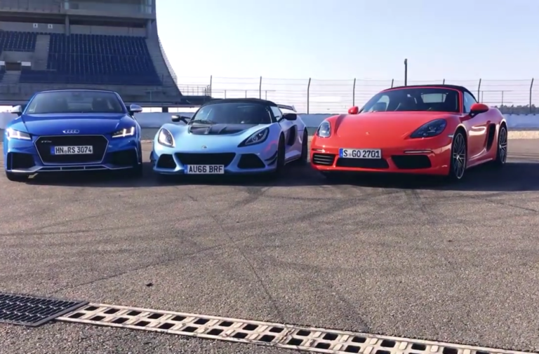 Video: Exige Sport 380 Battles Boxster S and TT RS at Hockenheim