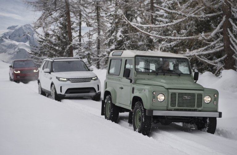 Land Rover Defender Outline in Snow Marks Brand's 70th Anniversary