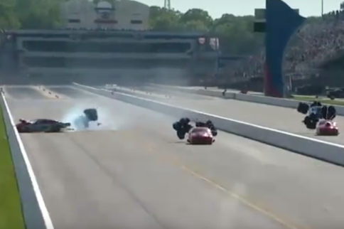 Steve Jackson Unhurt In Wild Four-Wide Finale Pro Mod Crash