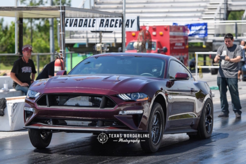 Stock-Block 2018 Mustang Runs 9.40s At 150 MPH With Twin-Turbo Boost