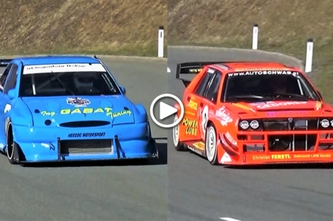 Video: Lancia Delta Vs. Escort Cosworth: 650-HP WRC Cars Battling