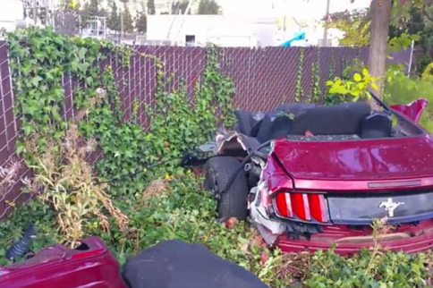 90+MPH Crash Chops S550 Droptop In Pieces, But Driver Walks Away
