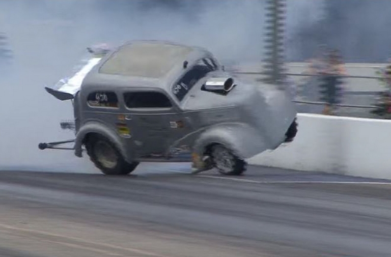 Video: Anglia Gasser Nearly Jumps The Wall At Tulsa Raceway Park!