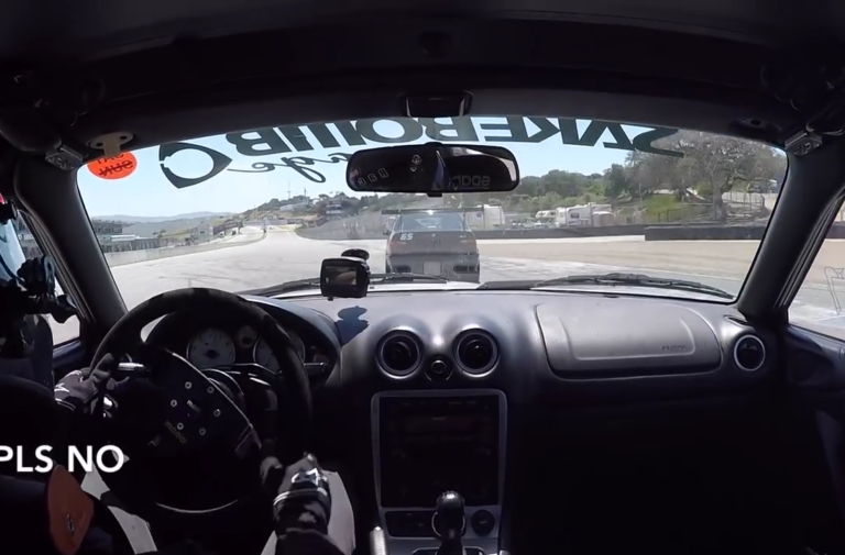 Video: Turbo Miata Slides On Bald Tires Behind An E36 M3