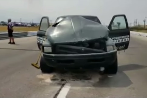 Video: Power Driven Diesel Drag Truck Engine Explosion