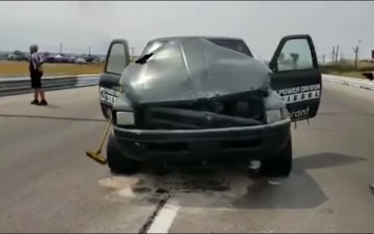 Video: Power Driven Diesel Drag Truck Engine Explosion