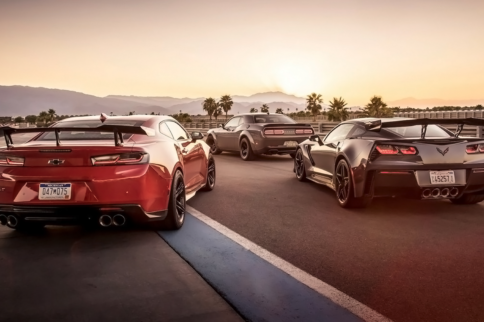 Video: Corvette ZR1 vs Camaro ZL1 vs Dodge Demon
