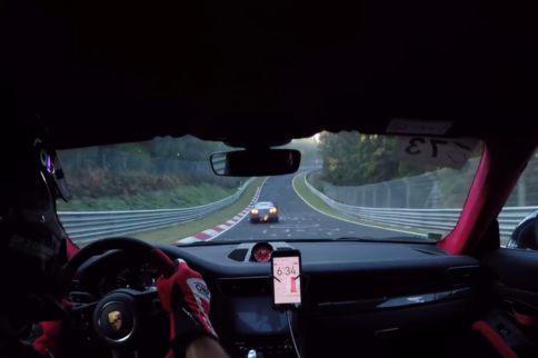 Video: Porsche GT2 RS Chases Flamespitting, 760-HP GT-R At The 'Ring