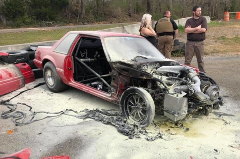 Video: No-Time 'Stang Rolls And Burns After Throttle Hangs Wide Open