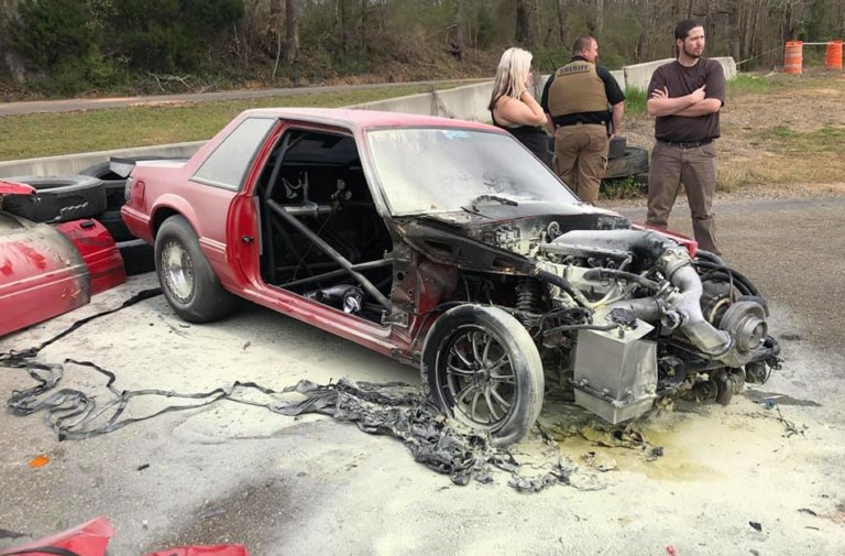 Video: No-Time 'Stang Rolls And Burns After Throttle Hangs Wide Open