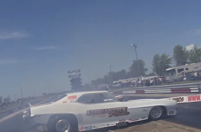 Heads Up! Crazy Nostalgia Funny Car Crash During A Burnout