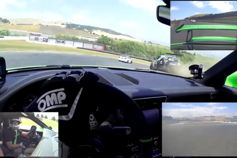 Video: 370Z Nearly Spears GT3 RS At Sonoma