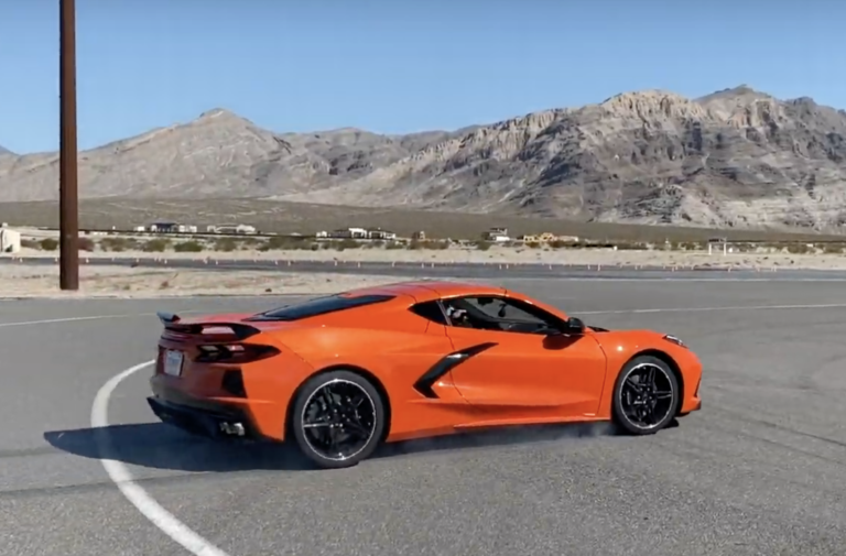 Cleetus McFarland Drives New C8 Corvette And Attempts A Burnout