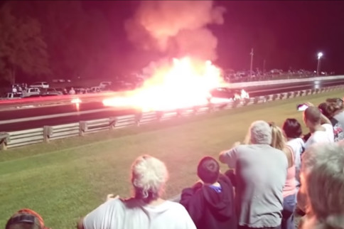 Video: Fiery Crash At JJ Da Boss Arm Drop Event