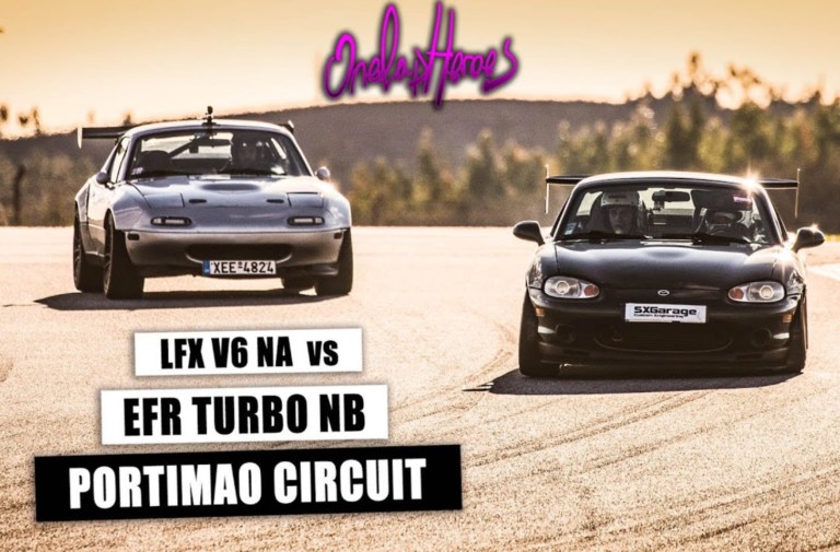 Video: Turbo Or V6? Two Powerful Track-Spec Miatas Dice In Portugal