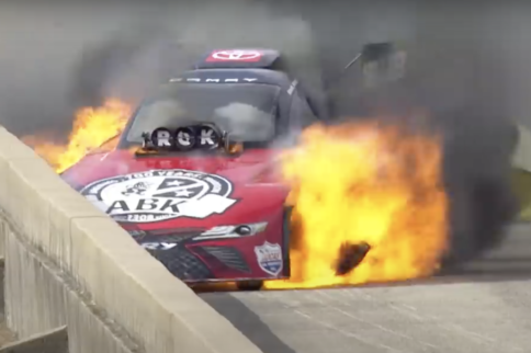 Video: Alexis DeJoria Rides Out Old-School Funny Car Blaze In Dallas