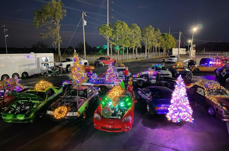 Cleetus McFarland Hosts Epic Christmas-Themed Drag Race