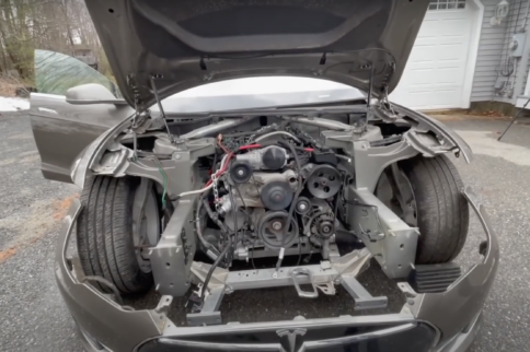 Not So Green: TESLA Model S Gets An LS Swap