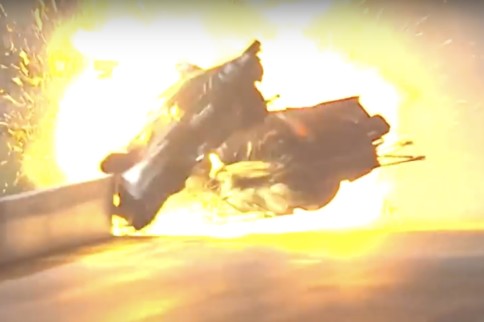 VIDEO: NHRA Pro Mod Racers Tangle In Violent, Fiery Crash!