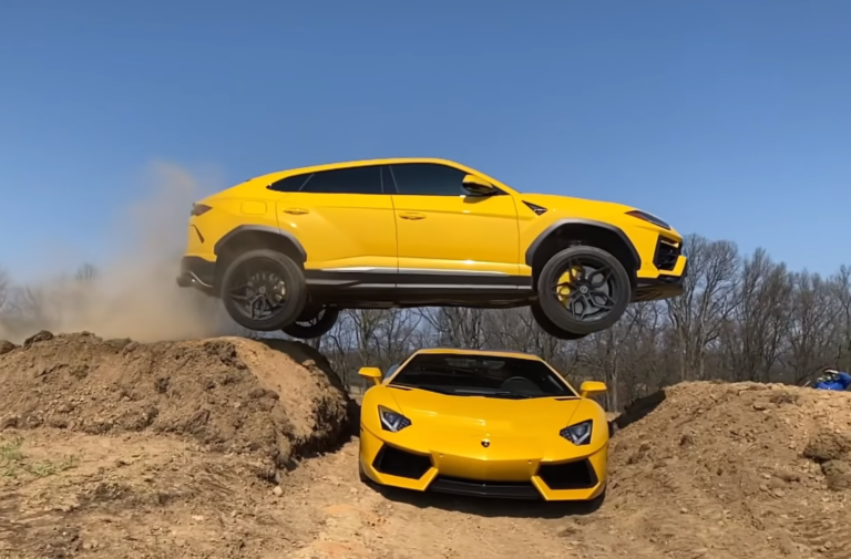 After TRX, YouTuber Jumps His Lamborghini Urus Over His Aventador