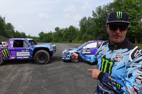 Ken Block Races Hoonigan Trophy Truck Against His Subaru Rally Racer