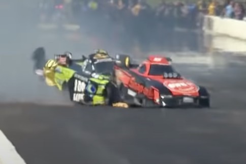 WATCH: NHRA Funny Car Drivers Hitch Up In Wild Topeka Incident