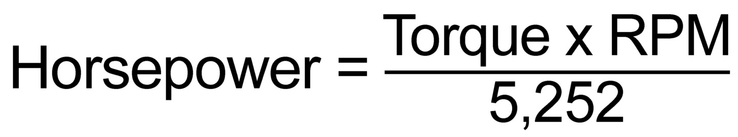 horsepower equals torque x rpm divided by 5252