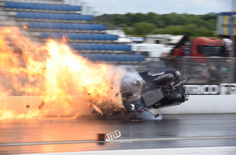 VIDEO: U.K. Funny Car Racer Unhurt In Violent, Fiery Crash