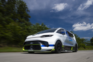 Ford’s 2000HP Electric SuperVan Sets Goodwood Hill-Climb Record
