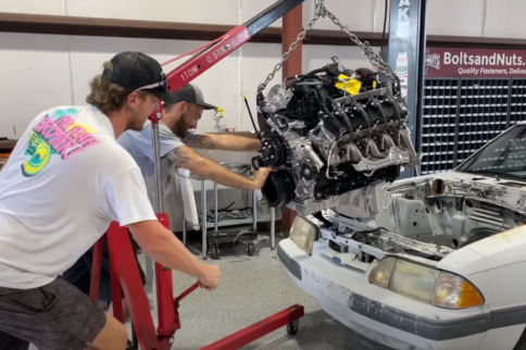 Cleetus McFarland Snags 7.3L Godzilla Engine For Fox Body