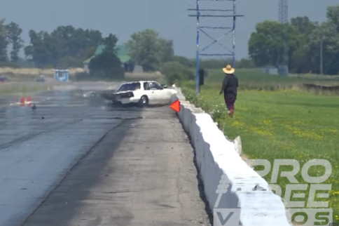 Hold On! Driver Goes For Scary Ride After Tire Explosion