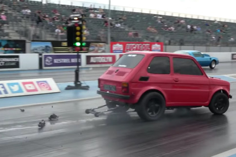 Small Car, Big Explosion: V8-Powered Fiat 126 Grenades Its Rearend