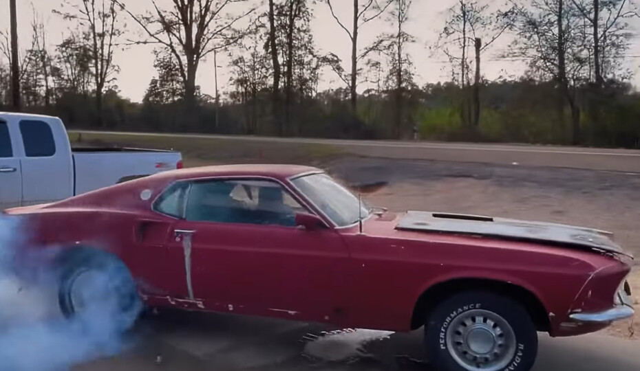 Barn Find Mach 1 Mustang Brought Back To Life And Does Burnouts!