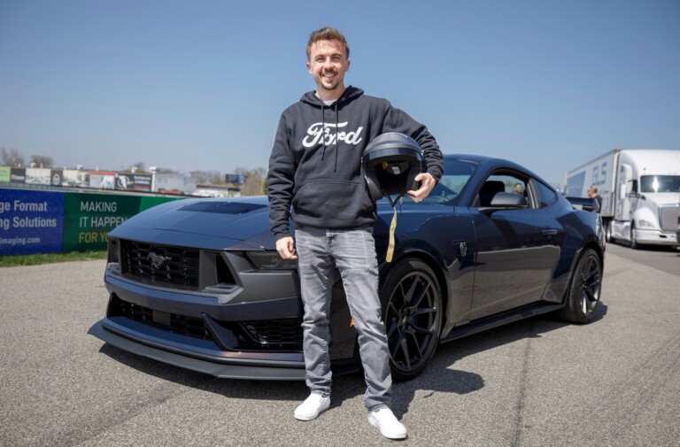Actor And ARCA Racer Frankie Muniz Drives The Mustang Dark Horse