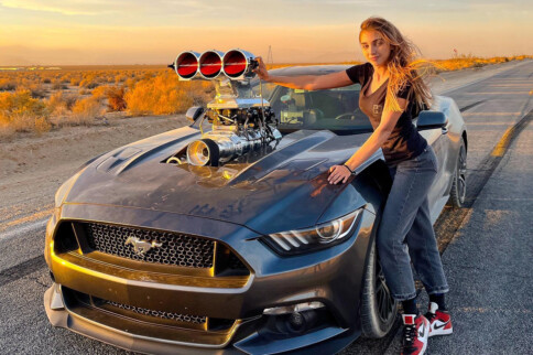 Forgeline Drag Racing Wheels Power Emelia Hartford's Blown Mustang
