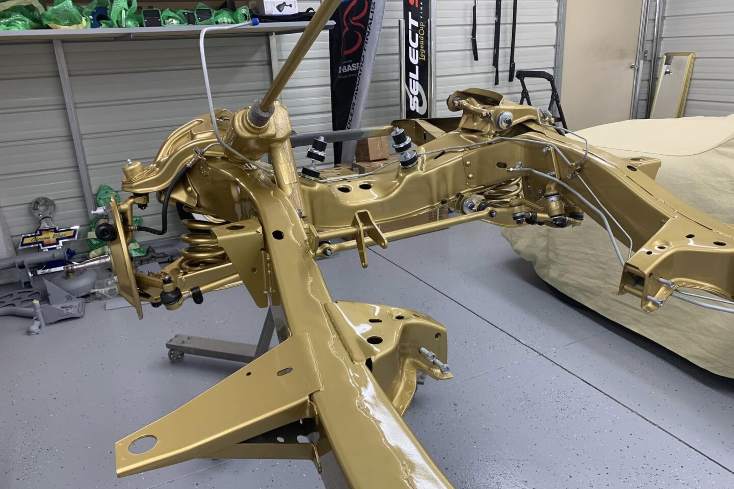Gold 50 Millionth 1955 Chevy chassis