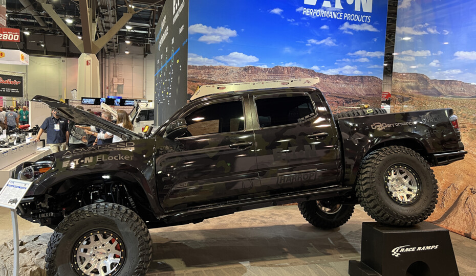 SEMA 2023: The Dark Yota Tacoma Featured In The Eaton Booth