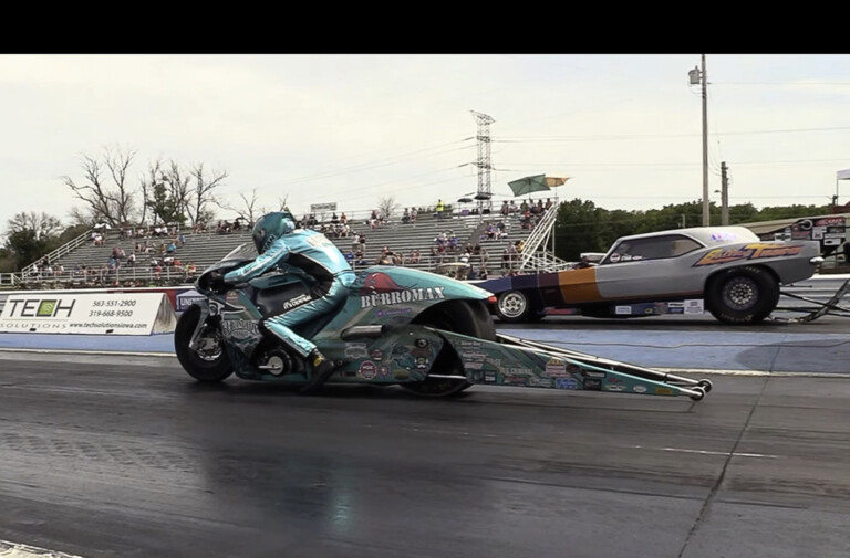 Who Wins? A Nostalgia Funny Car Races An NHRA Pro Stock Motorcycle