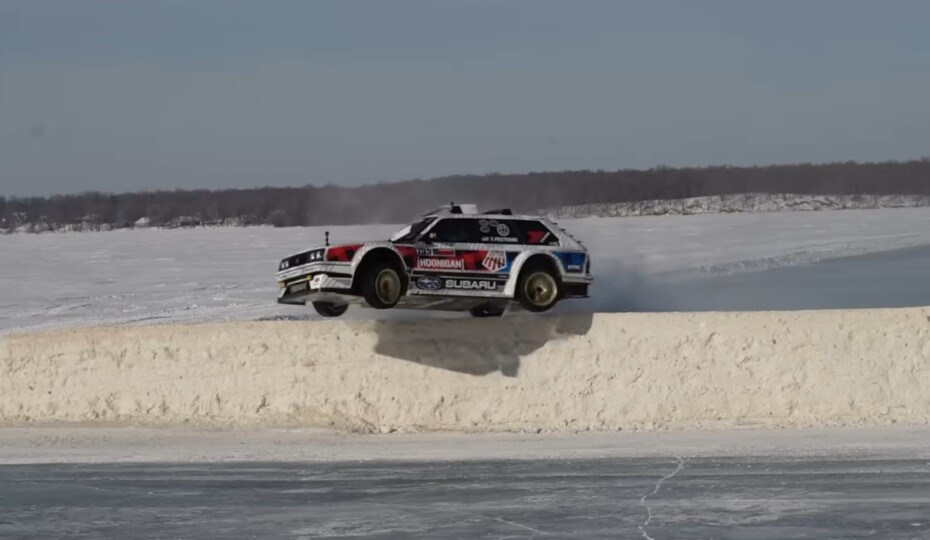 Travis Pastrana Attempts a 360 Jump on Ice Using His Family Huckster