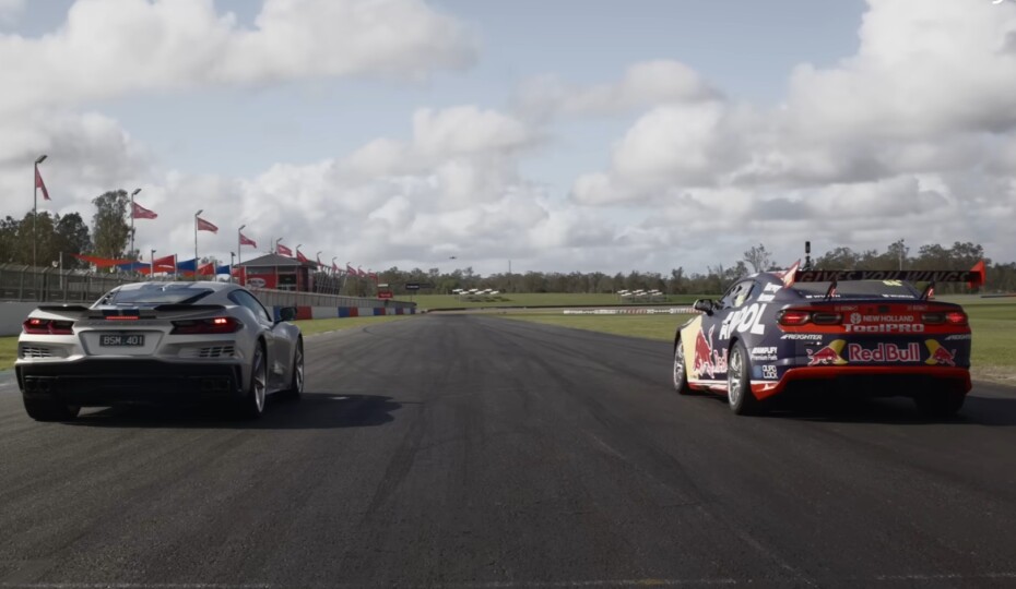 Corvette E-Ray and Z06 Face Off Against Camaro V8 Supercar