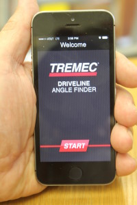 This is what the starting page of the Tremec Driveline app looks like on your phone. It measures three different angles and then instantly spits out a solution. The hardest part of performing this test is ensuring accurate measurements. 